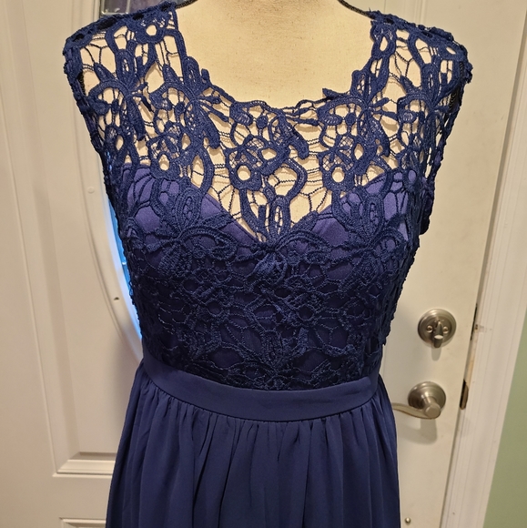 Maniju Dresses Nwt Navy Crochet Evening Gown Poshmark
